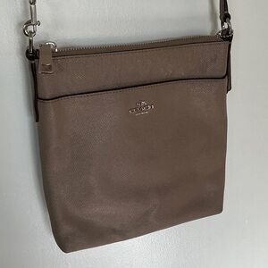 Coach taupe Leather kitt messenger bag